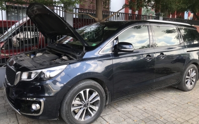 Thay bình cho xe kia SORENTO máy dầu GS MF105D31L tại gò vấp