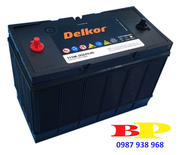 Ắc quy Delkor 12V 100AH 1110K cọc Bulong (cọc vít)