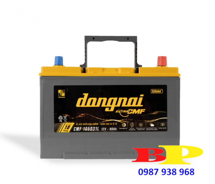 Ắc quy khô miễn bảo dưỡng Đồng Nai EXTRA CMF 105D31L - 12V - 90Ah