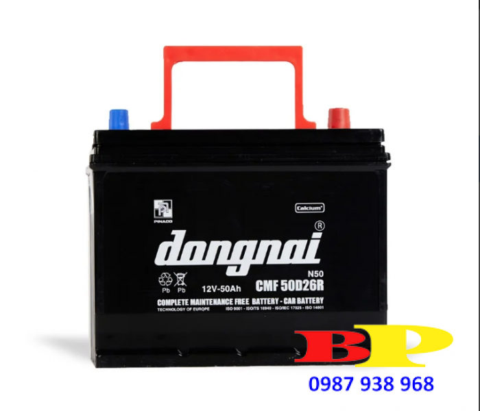 Ắc quy khô miễn bảo dưỡng Đồng Nai CMF 50D26R - 12V - 50Ah