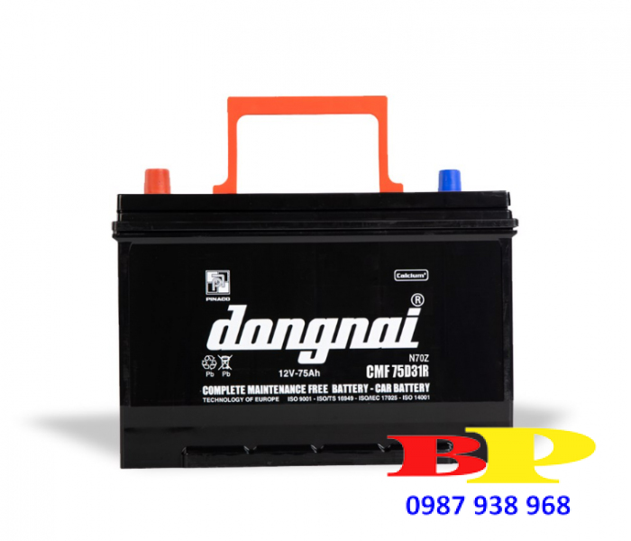 Ắc quy khô miễn bảo dưỡng Đồng Nai CMF 75D31R - 12V - 75Ah