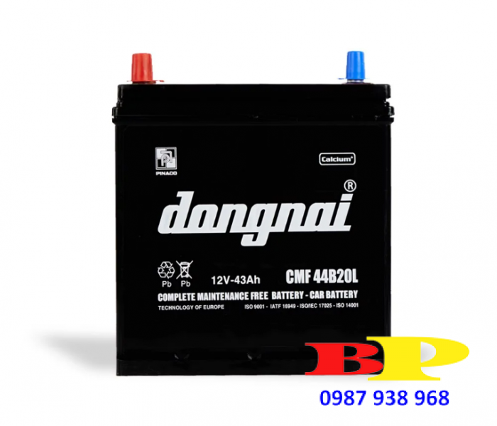 Ắc quy khô miễn bảo dưỡng Đồng Nai CMF 44B20L - 12V - 43Ah
