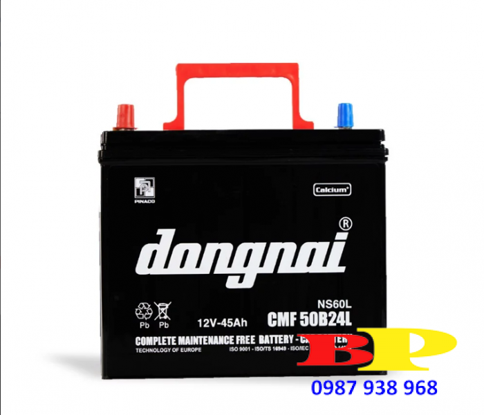 Ắc quy khô miễn bảo dưỡng Đồng Nai CMF 50B24L - 12V - 45Ah