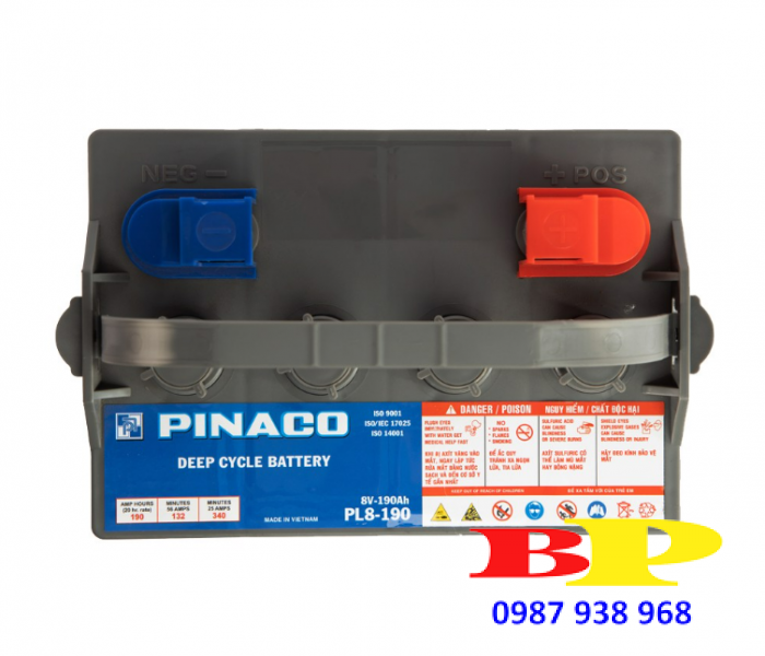 Ắc quy Xe điện PINACO PL 8-190 - 8V - 190Ah