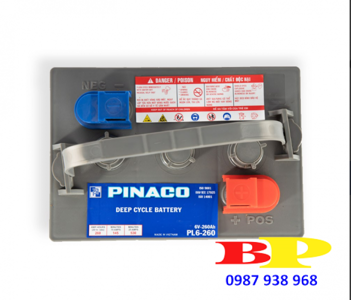 Ắc quy Xe điện PINACO PL 6-260 - 6V - 260Ah