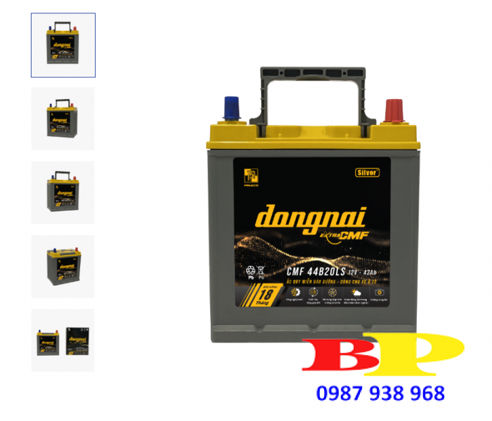 Ắc quy khô miễn bảo dưỡng Đồng Nai EXTRA CMF 44B20LS - 12V - 43Ah