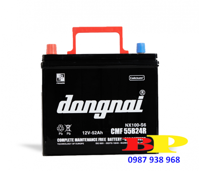 Ắc quy khô miễn bảo dưỡng Đồng Nai CMF 55B24R - 12V - 52Ah