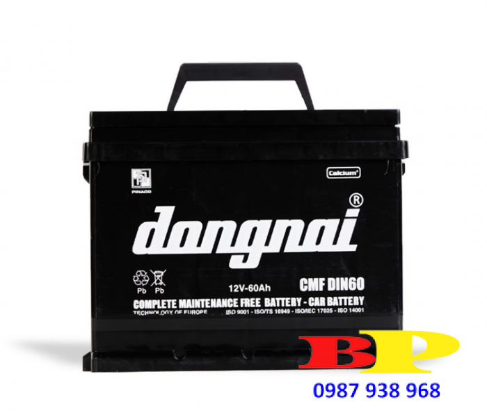Ắc quy khô miễn bảo dưỡng Đồng Nai CMF DIN60 - 12V - 60Ah