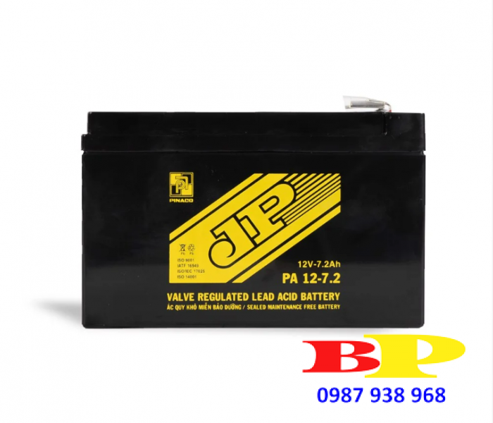 Ắc quy Xe đạp điện JP PA 12-7.2 - 12V - 7,2Ah