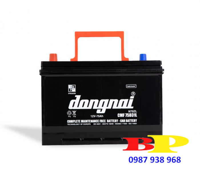 Ắc quy khô miễn bảo dưỡng Đồng Nai CMF 75D31L - 12V - 75Ah