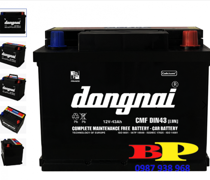 Ắc quy khô miễn bảo dưỡng Đồng Nai CMF DIN43 [LBN] - 12V - 43Ah