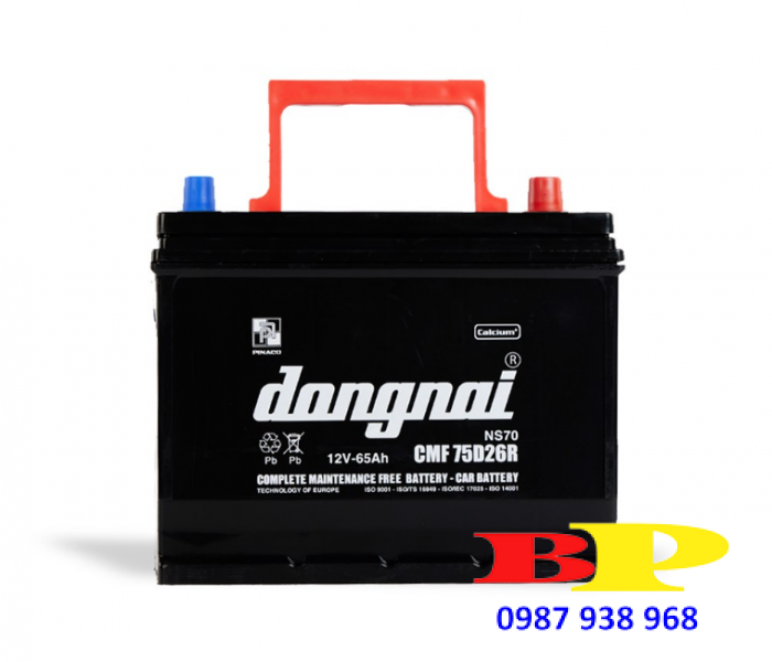Ắc quy khô miễn bảo dưỡng Đồng Nai CMF 75D26R - 12V - 65Ah