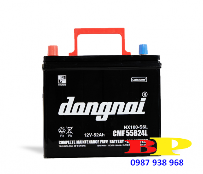 Ắc quy khô miễn bảo dưỡng Đồng Nai CMF 55B24L - 12V - 52Ah